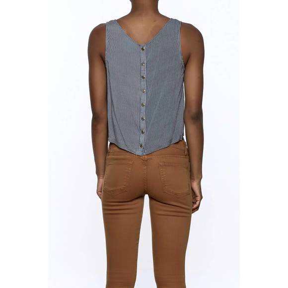 NEW MINKPINK uptown girl button back in blue/white - Picture 3 of 3